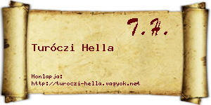 Turóczi Hella névjegykártya